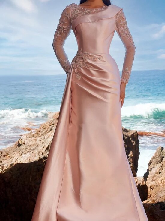 Terani Couture Dresses & Skirts - NWT Terani Couture 252M5344 Long Sleeve Mother of the Bride Dress Blush size 16